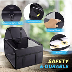 GENORTH asiento para perro en coche, correa ajustable con gancho metálico.