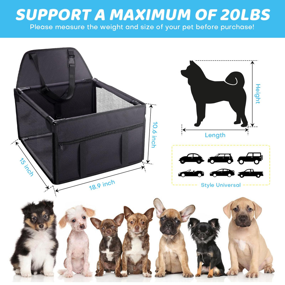 GENORTH asiento para perro en coche, desmontable y lavable para limpieza rápida.