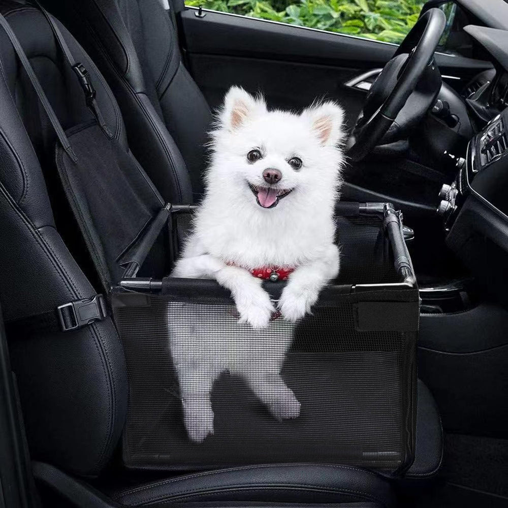 GENORTH asiento para perro en coche, vista frontal, seguro y cómodo.