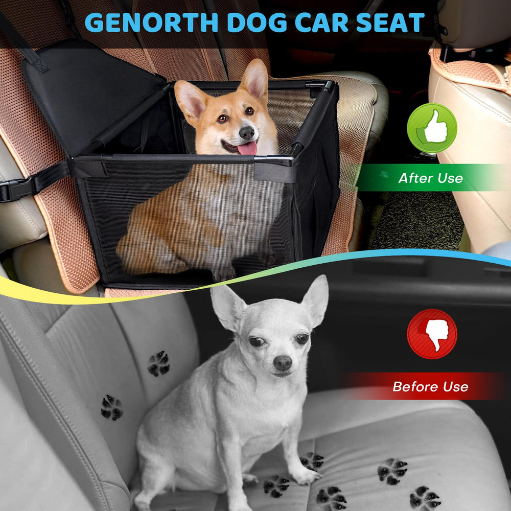 GENORTH asiento para perro en coche, marco de PVC estable.