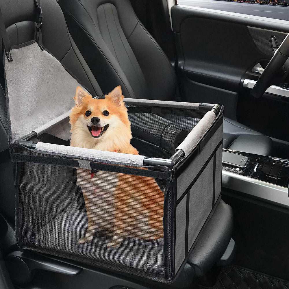 GENORTH asiento coche para perros pequeños hasta 20 libras, seguridad en trayectos