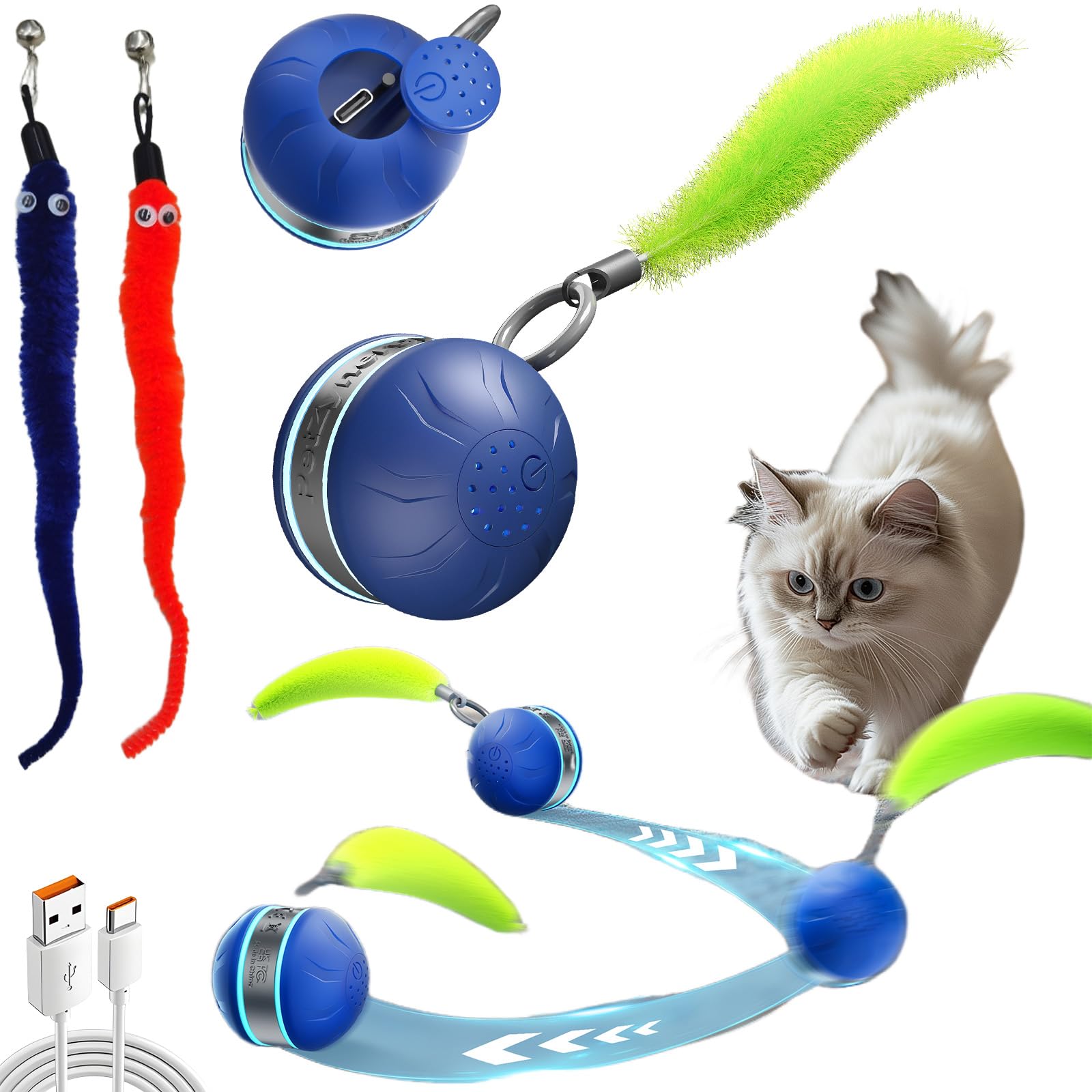 Geojec bola interactiva para gatos, fomenta juego activo en interiores