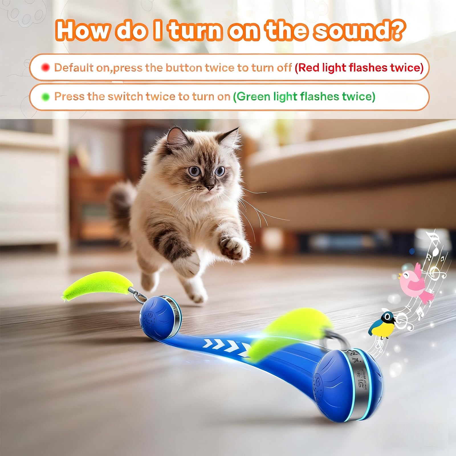 Geojec modos de juego con luces y sonidos para gatos activos