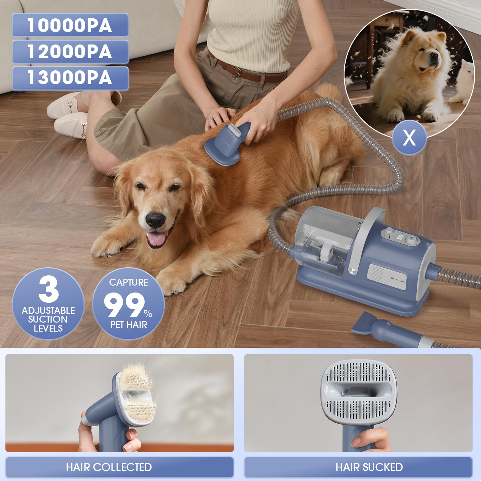 Geoorood cubeta de polvo de gran capacidad para limpieza eficiente