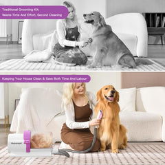 Geoorood tubo de succión para cuidado de mascotas con recogida eficiente de pelo