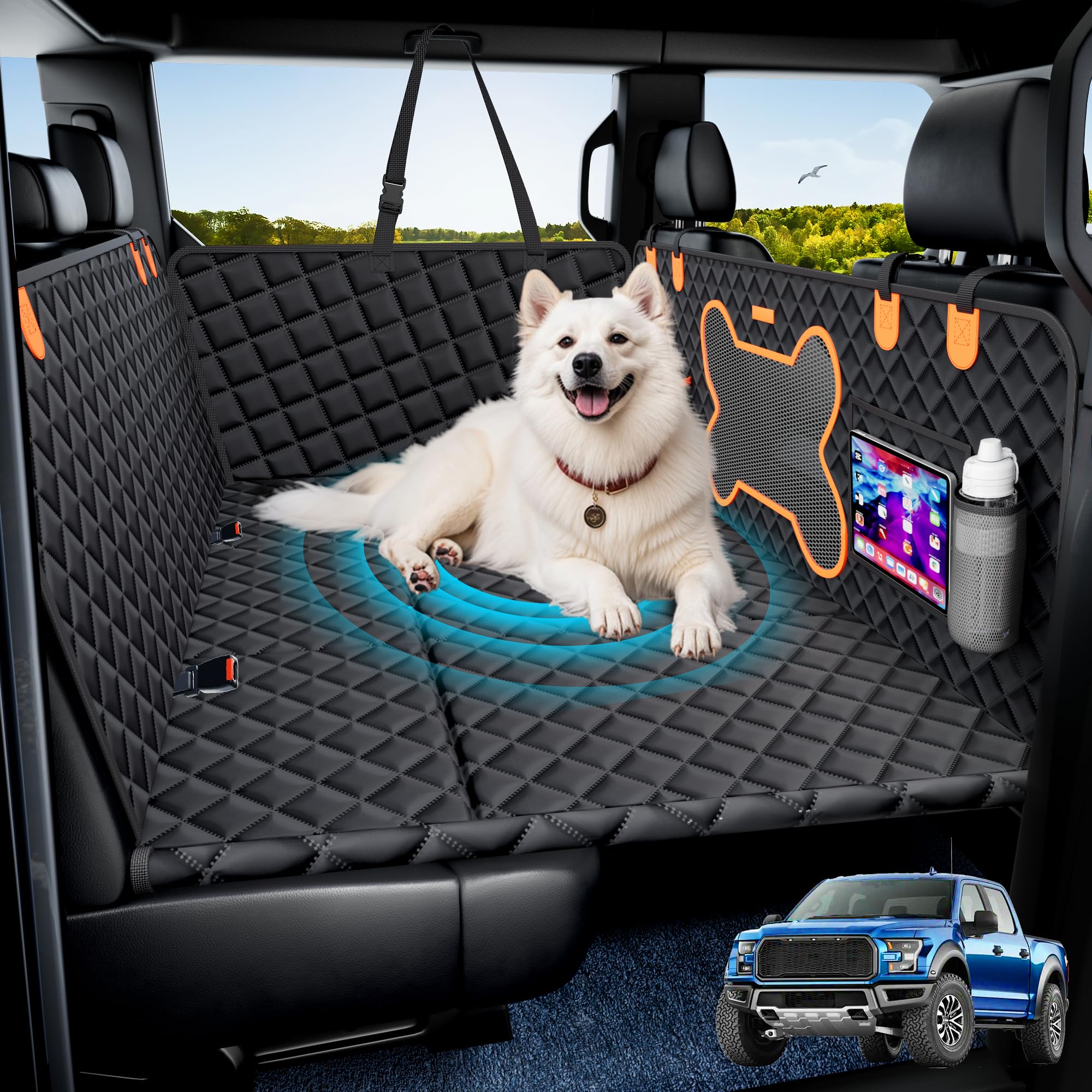 Geotick: cobertura asiento trasero para perros protege la tapicería.