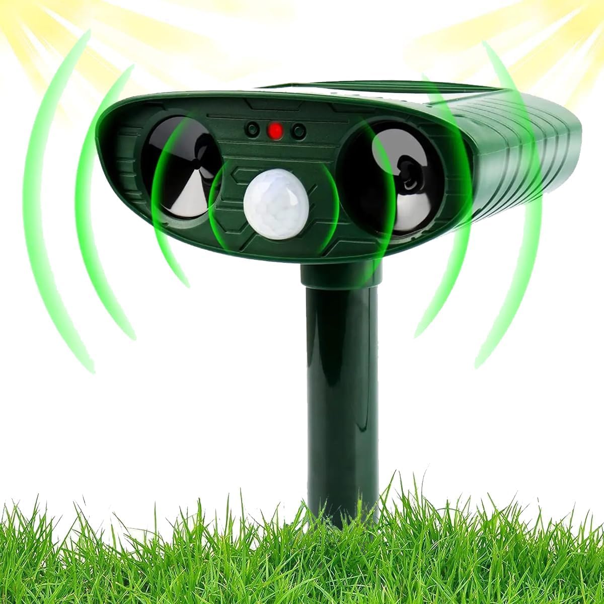 Gerenduzi disuasor ultrasonico para gatos con carga solar protege el jardín