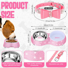 Collar de diamante rosa Gerrii ajustable, cómodo y seguro para mascotas.