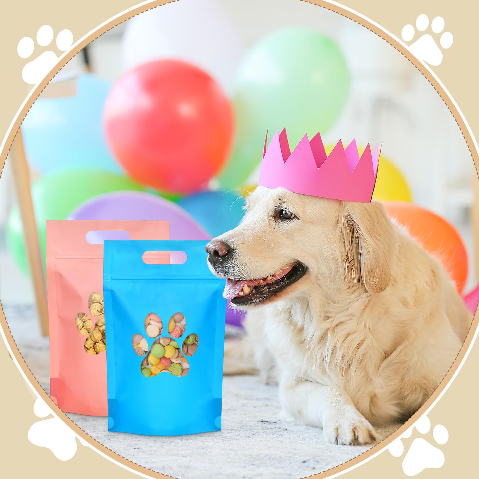 Bolsas de Gersoniel con cierre de cremallera, color azul, para fiestas caninas.