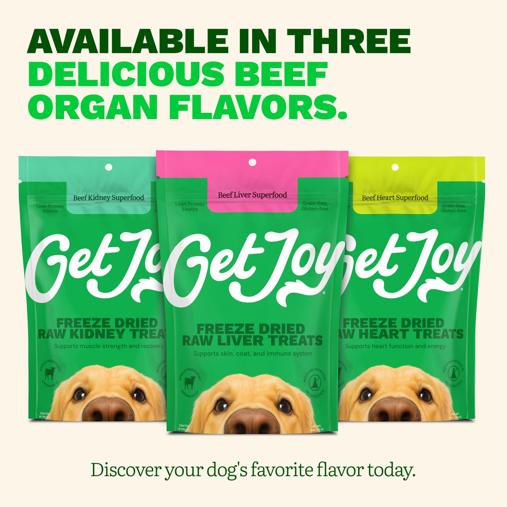 Get Joy sin rellenos, snack puro y concentrado para perros.