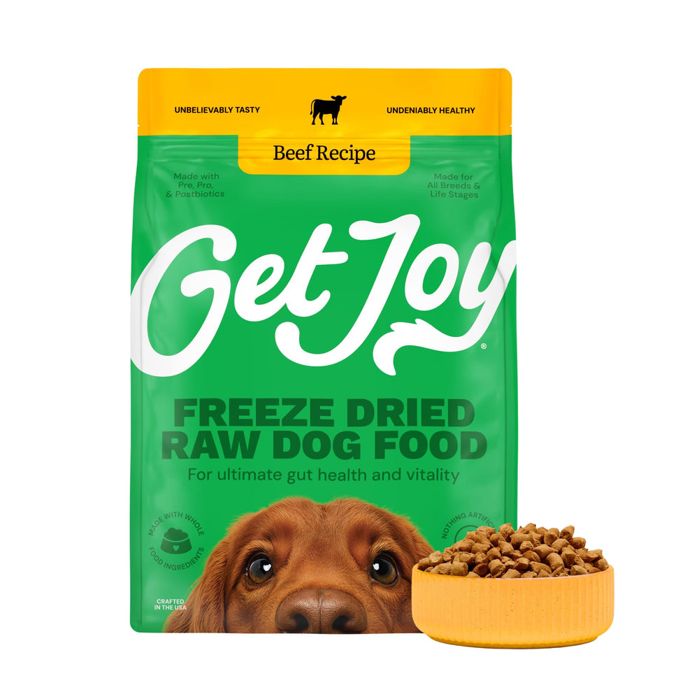Get Joy carne de res liofilizada en tazón para perros, apoya la digestión