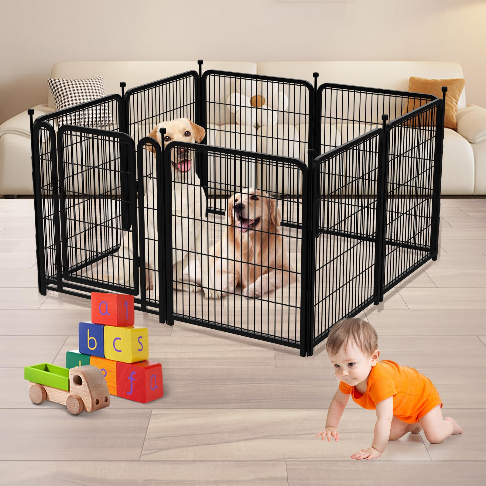 Cerca modular Getlay para jardín mantiene mascotas dentro y cultivos seguros.