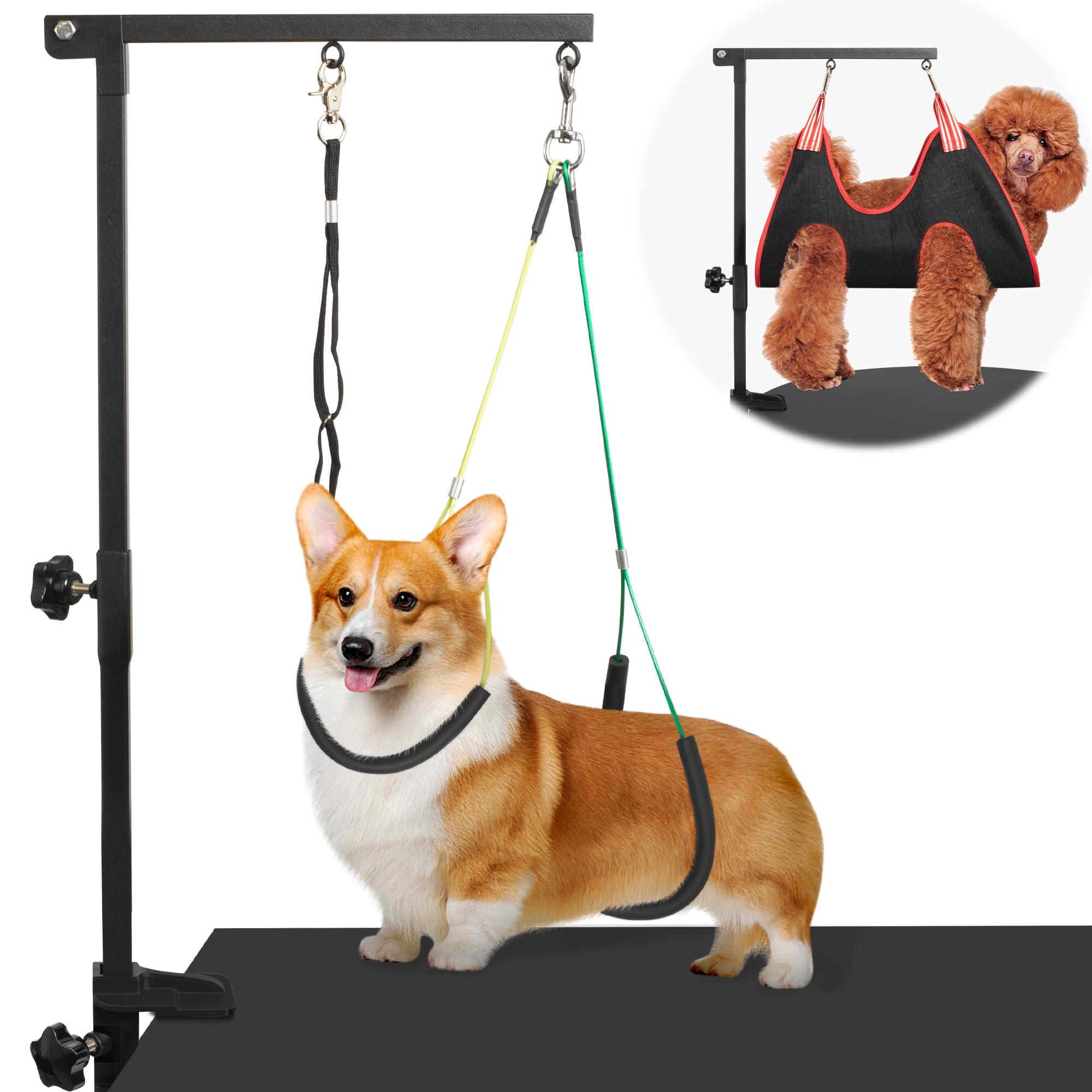 getlstub brazo de acicalamiento para perros sobre la mesa, altura ajustable para tamaños diversos