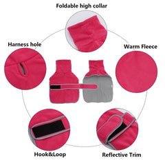 Geyecete abrigo de invierno para Dachshund rosa, cuello alto para mayor protección.