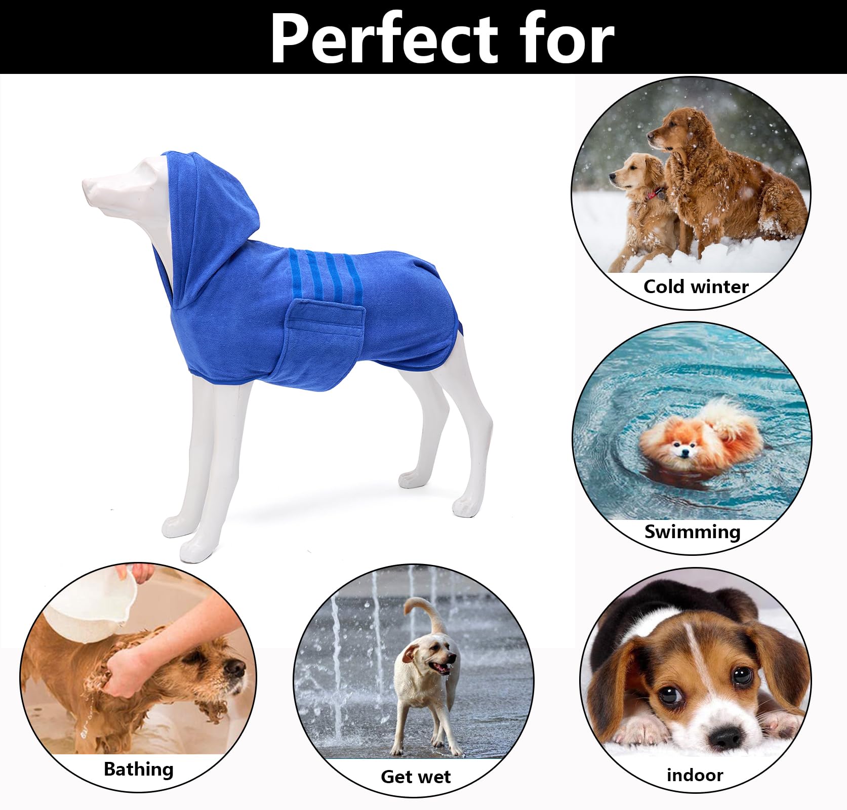 Geyecete bata para perros, secado rápido y suave.