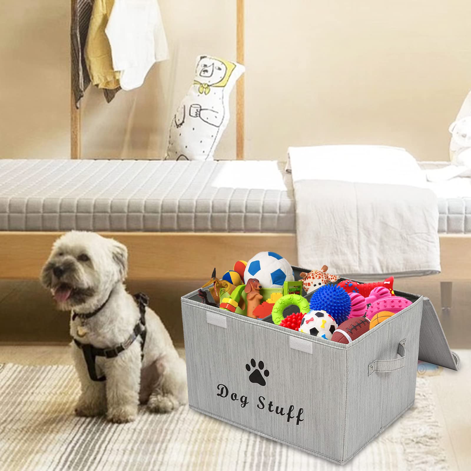 Geyecete almacenamiento para juguetes de mascotas, orden rápido.