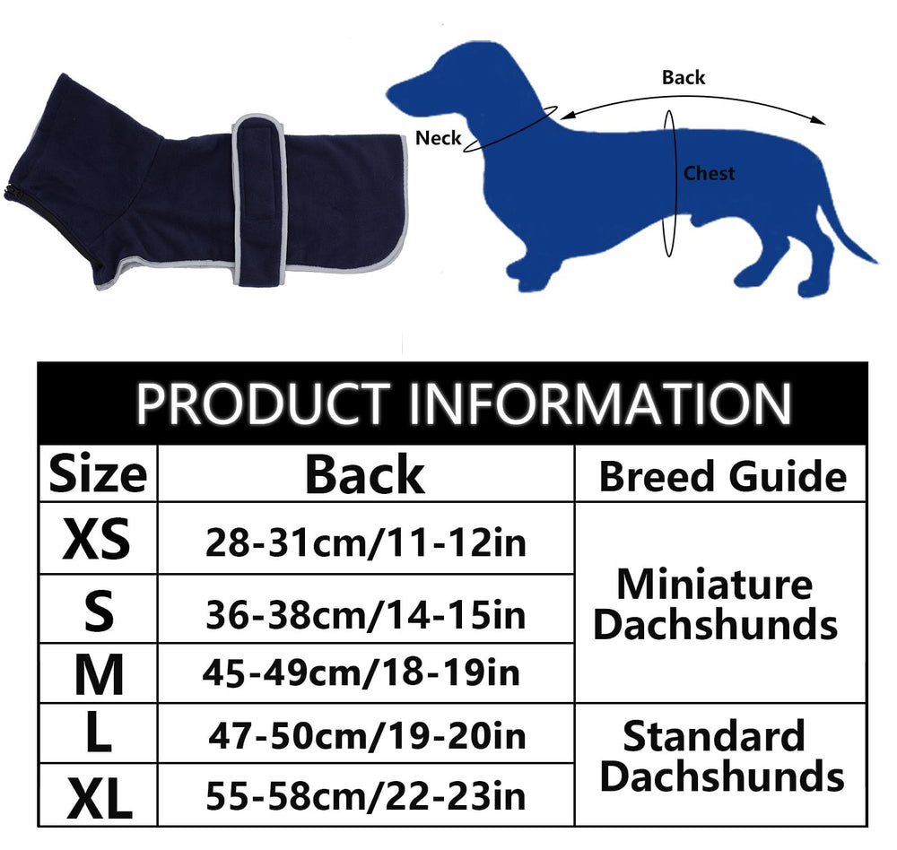 Chamarra Geyecete para dachshund, cierre ajustable para un ajuste seguro.
