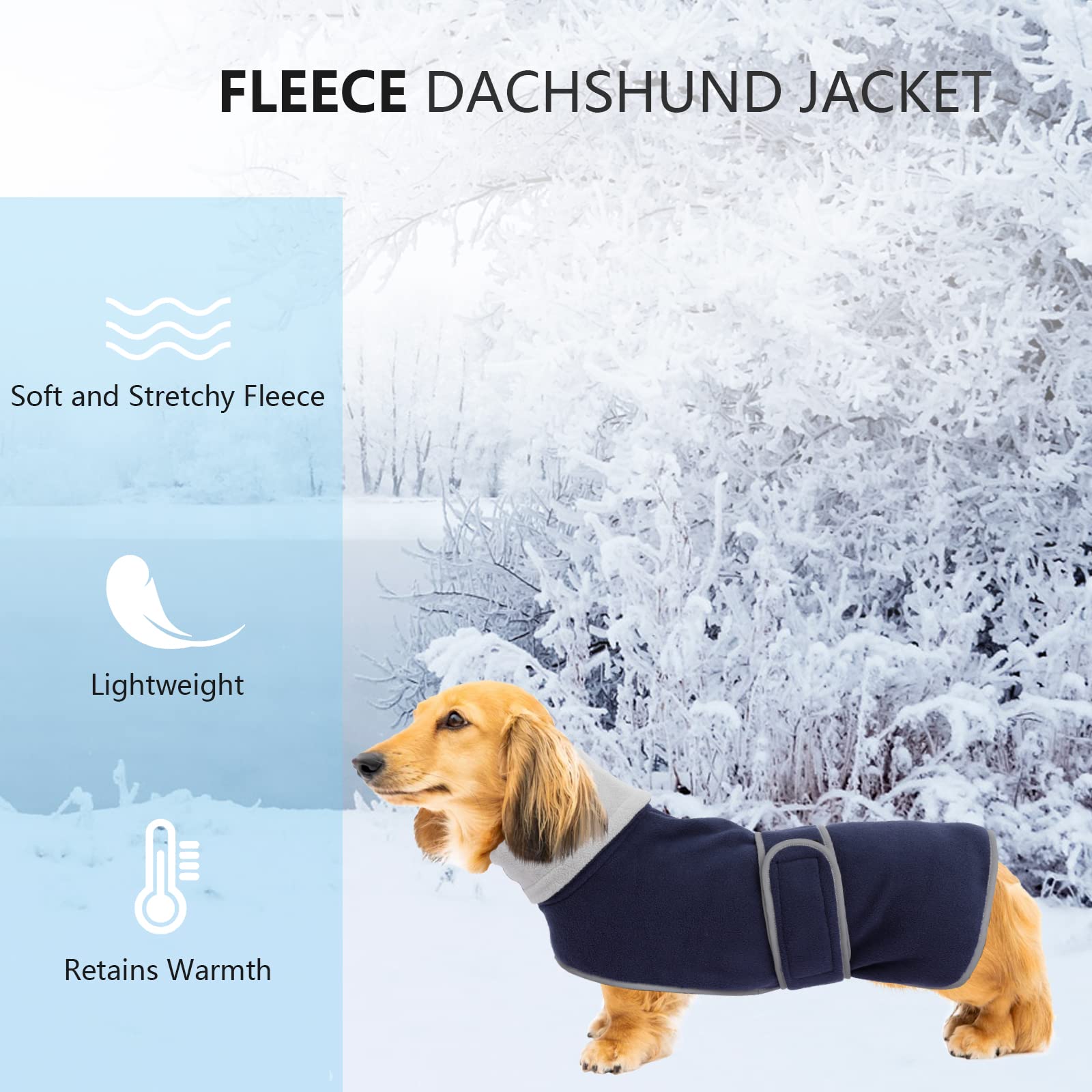 Chamarra Geyecete para dachshund, lavado fácil para uso diario.