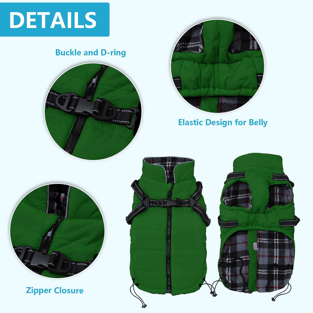 Geyecete chaqueta impermeable para perro con reflectante nocturno, mejor visibilidad en la oscuridad.