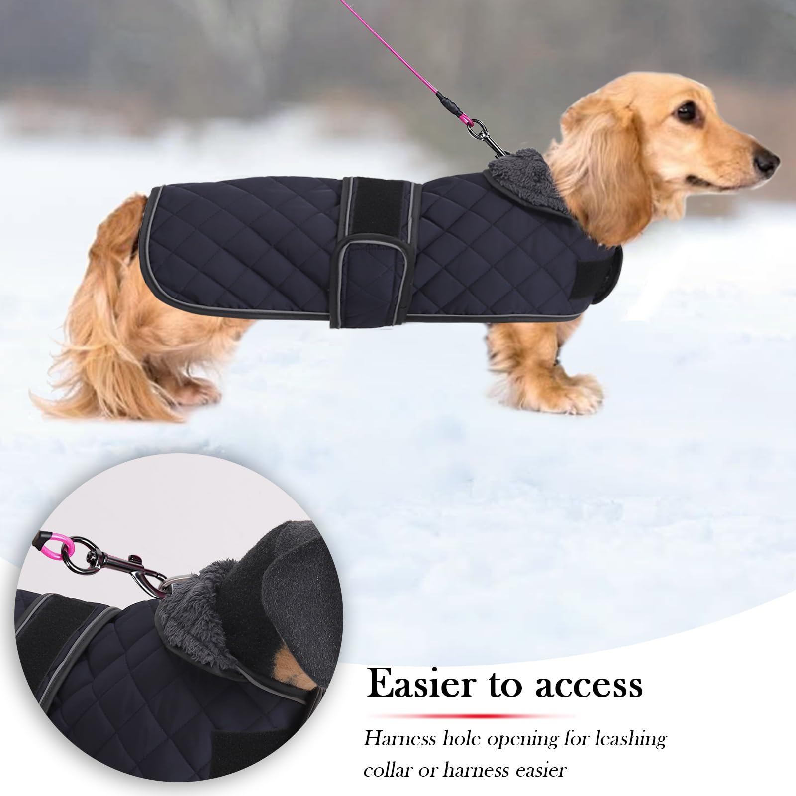 Geyecete chaqueta para perro salchicha, forro de fleece cálido para confort