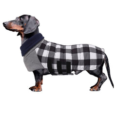 Geyecete abrigo dachshund frente: protección cálida para paseos con lluvia