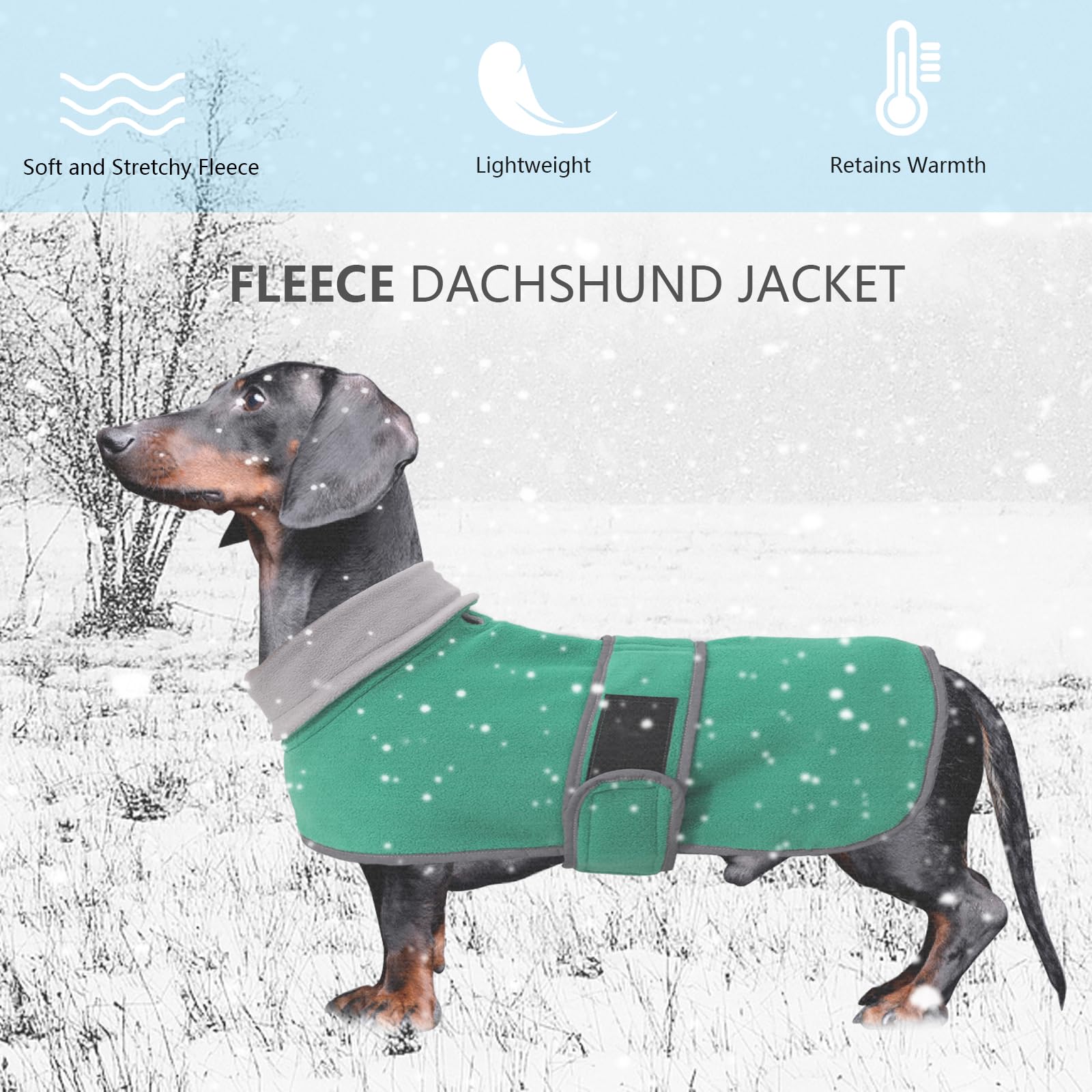 Geyecete Dachshund sudadera perfil con cintas reflectantes para visibilidad nocturna