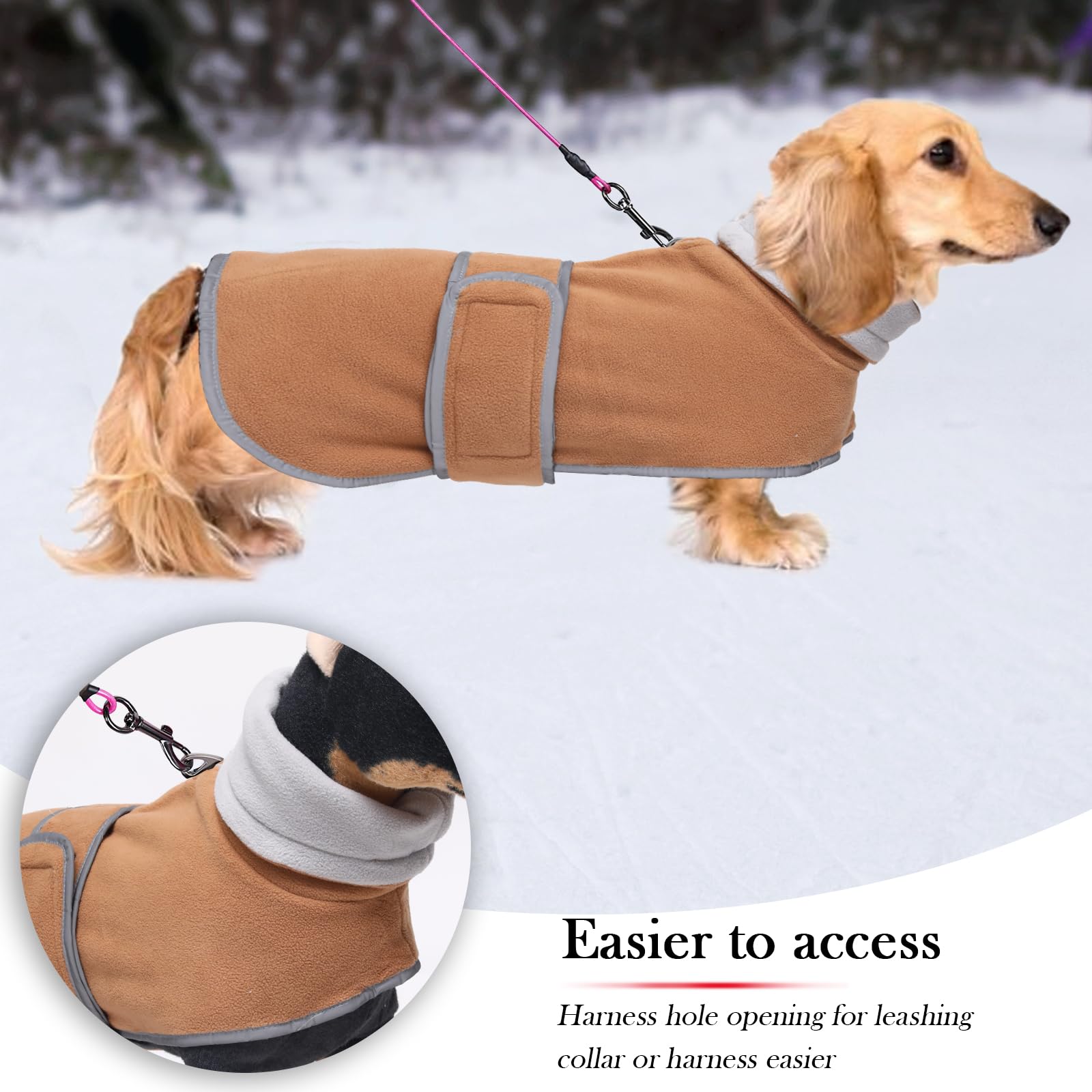 Geyecete forro de felpa cálido, confort para el tronco del dachshund.