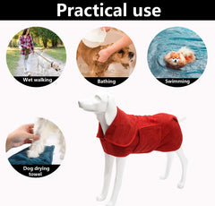 Geyecete Abrigo de secado para perros rojo M: color vibrante y secado rápido.