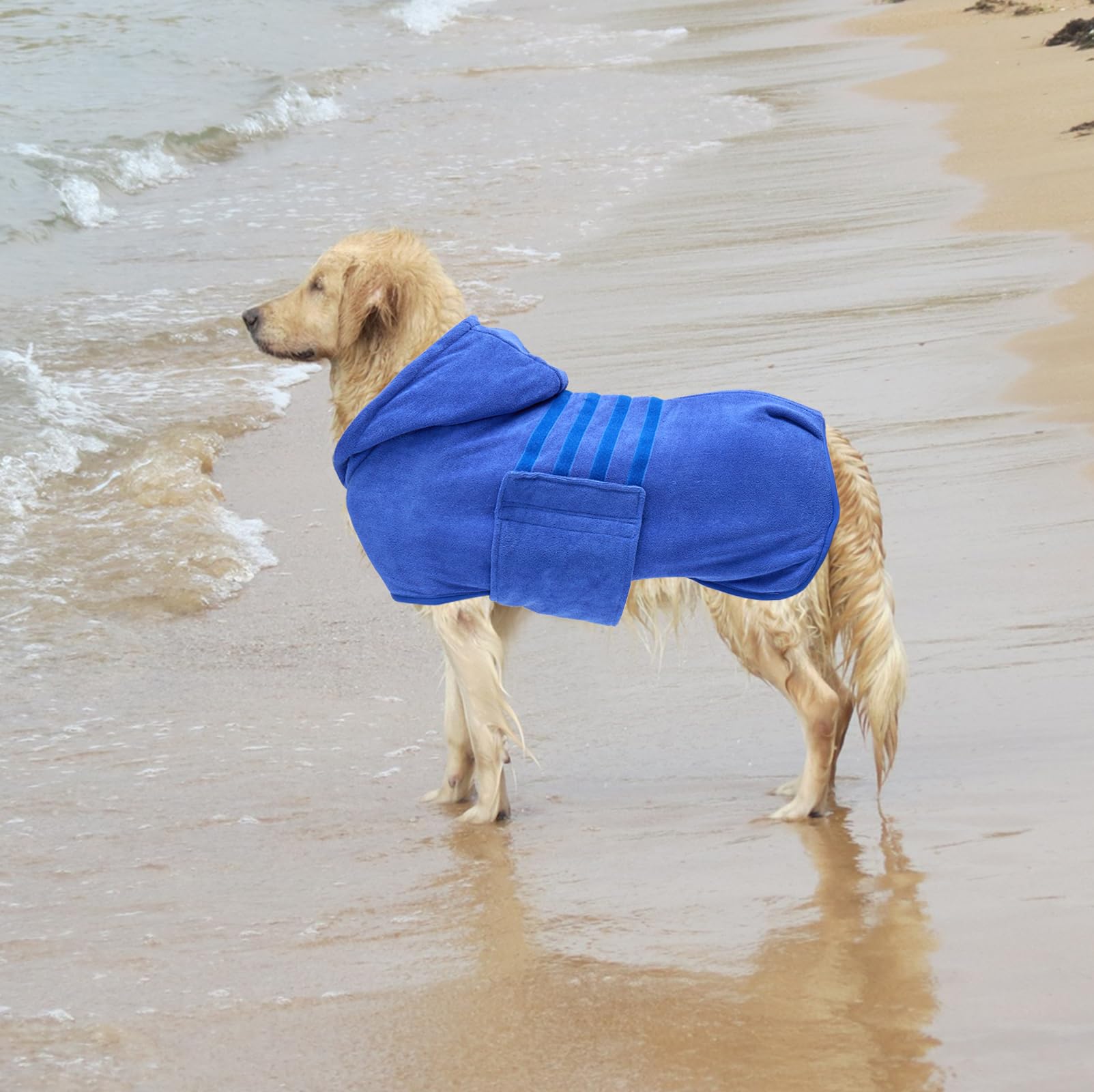 Geyecete prenda de baño para mascotas, capucha y absorción.