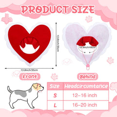Geyoga diadema para perro con corazón rojo y encaje blanco, toque elegante.