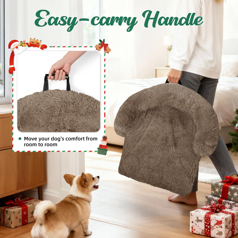 Cama para perro GGIB con borde alto, ofrece soporte a cuello.