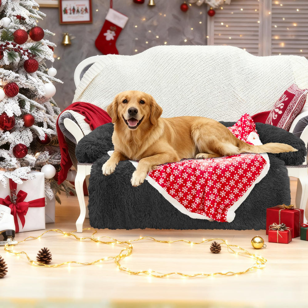 GGIB cama para perros Calma ambiente navideno con manta decorativa