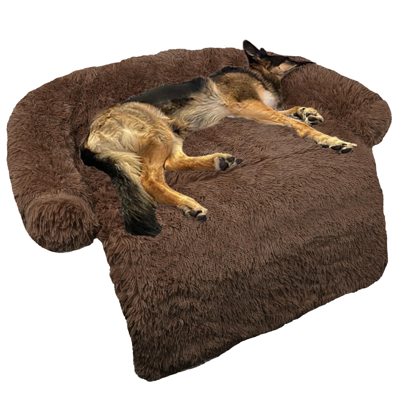 Cama GGIB para perros con borde elevado y felpa suave para descanso cómodo.