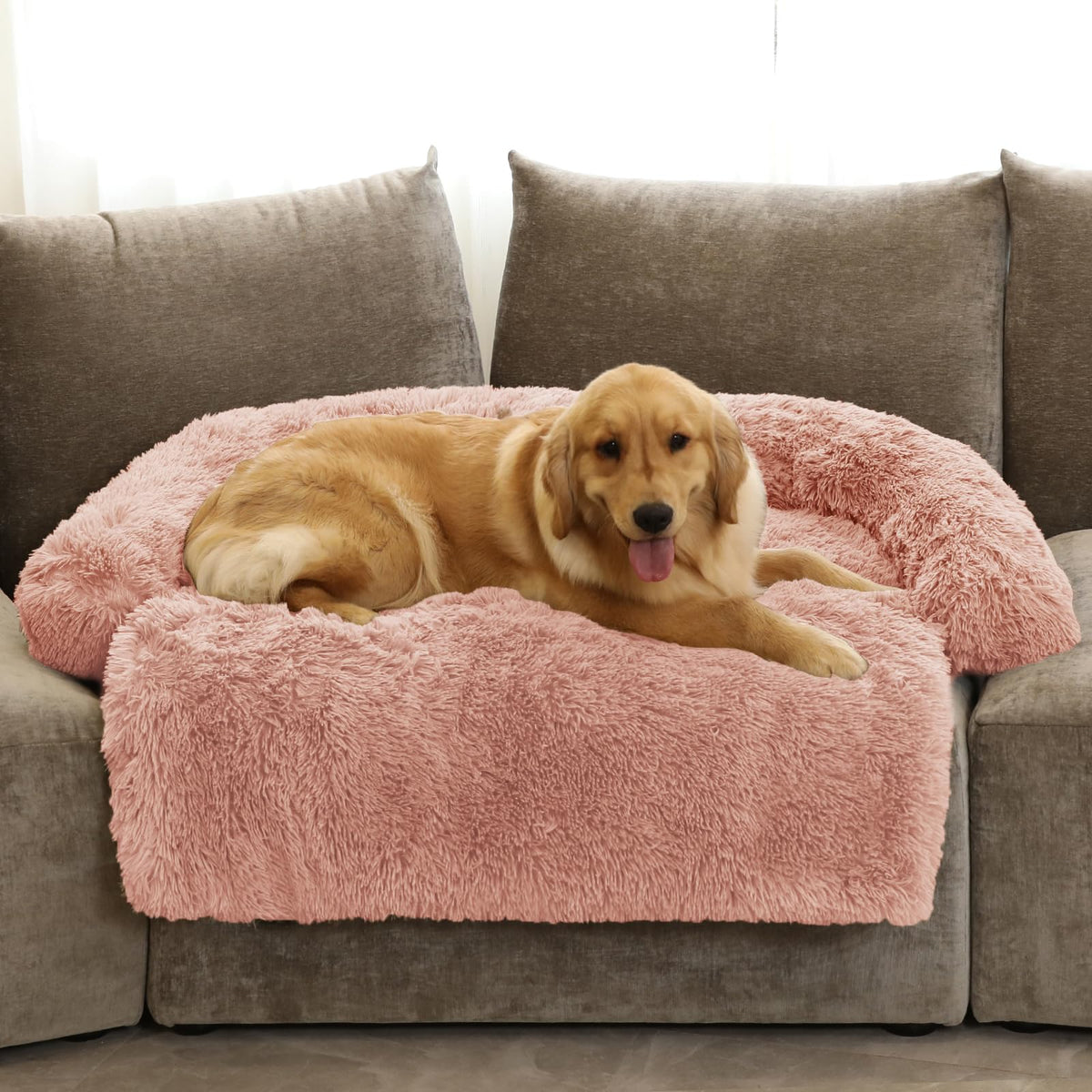 Cama GGIB para perros, rosa, acolchado cómodo y 53x39x6