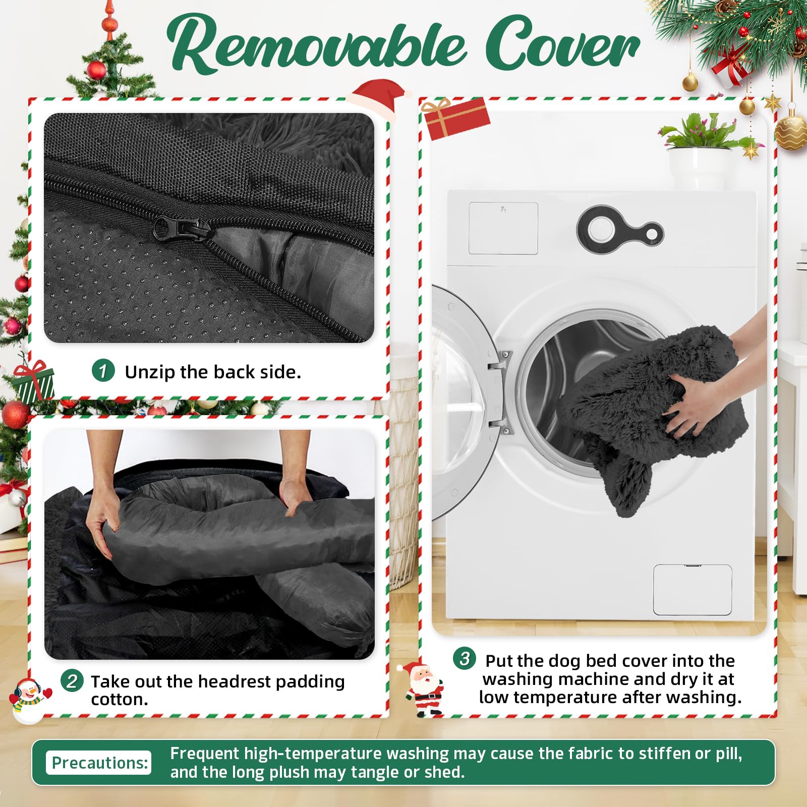GGIB cama para perros Calma cremallera removible para lavado fácil