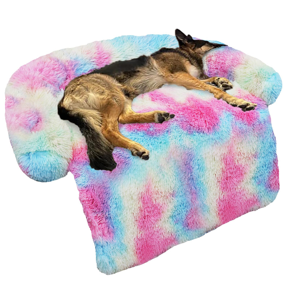 GGIB cama para perros con diseño curvado, soporte de cabeza y cuello para dormir cómodo.