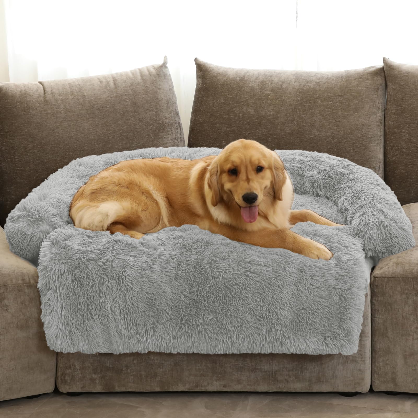 GGIB cama de calma con diseño de nube peluche gris, ideal para descanso suave