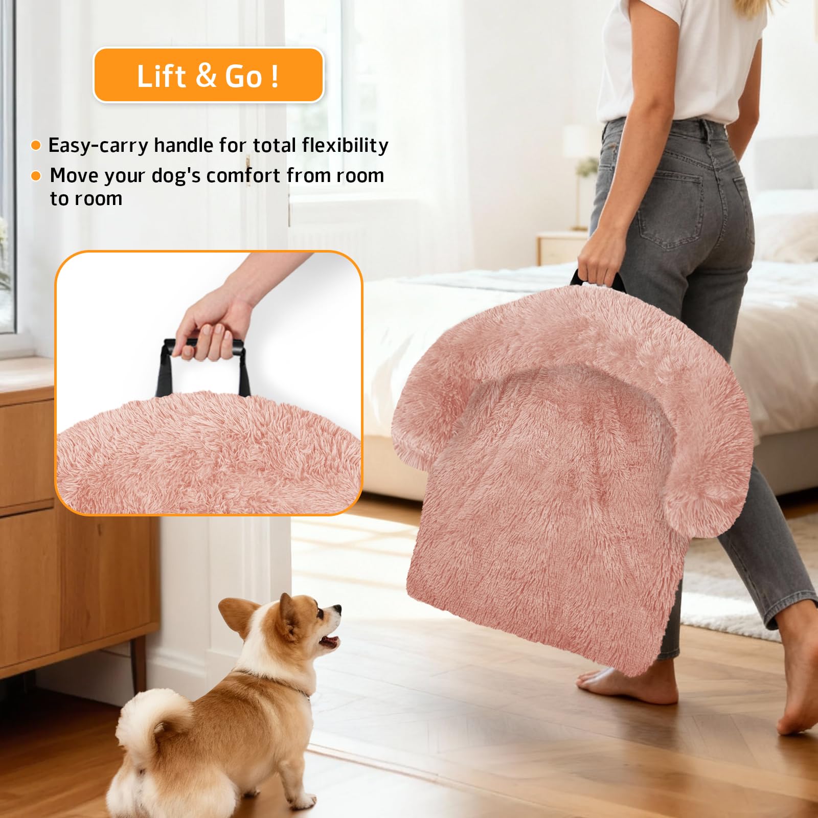 Funda desmontable de la cama GGIB, rosa, fácil de lavar