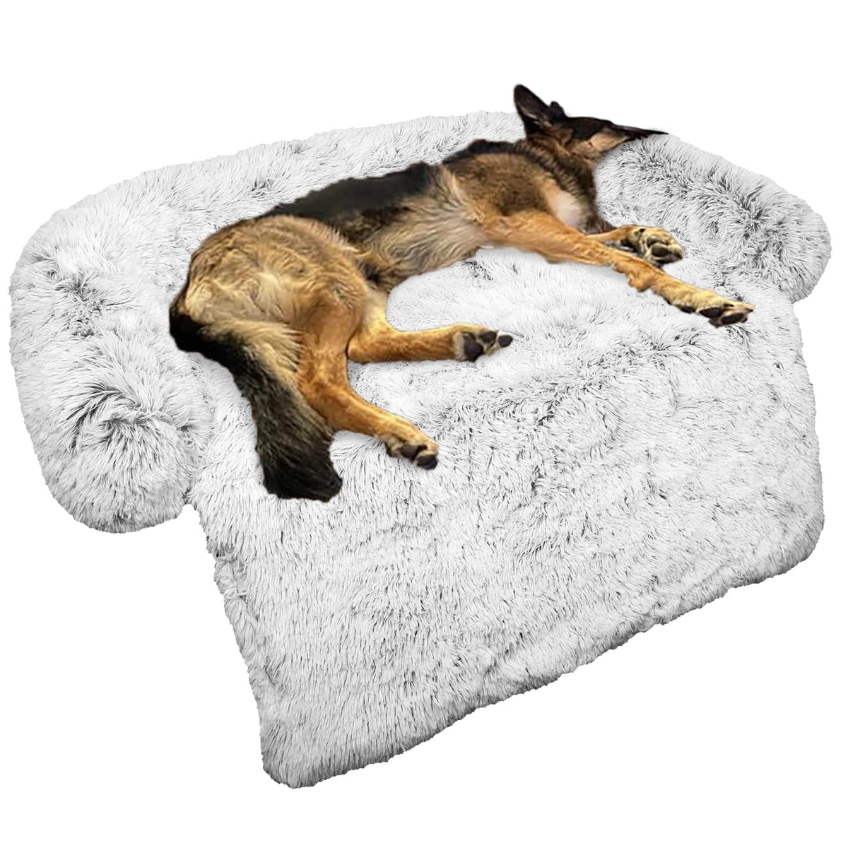 GGIB cama-perro-relajante con diseño curvo ofrece apoyo suave para la cabeza.