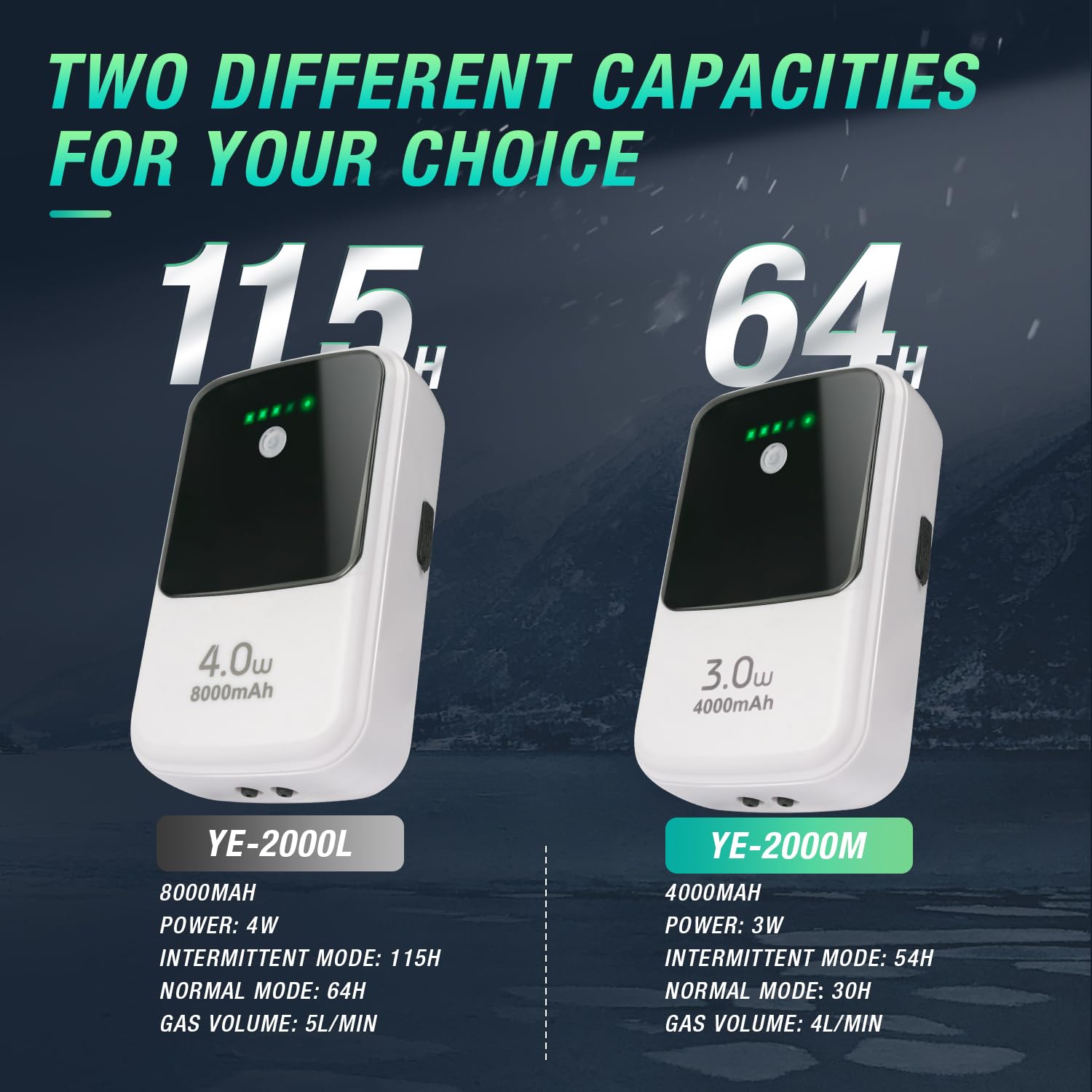 Ghosthorn aerador recargable 4000mAh, batería de larga duración para acuarios.