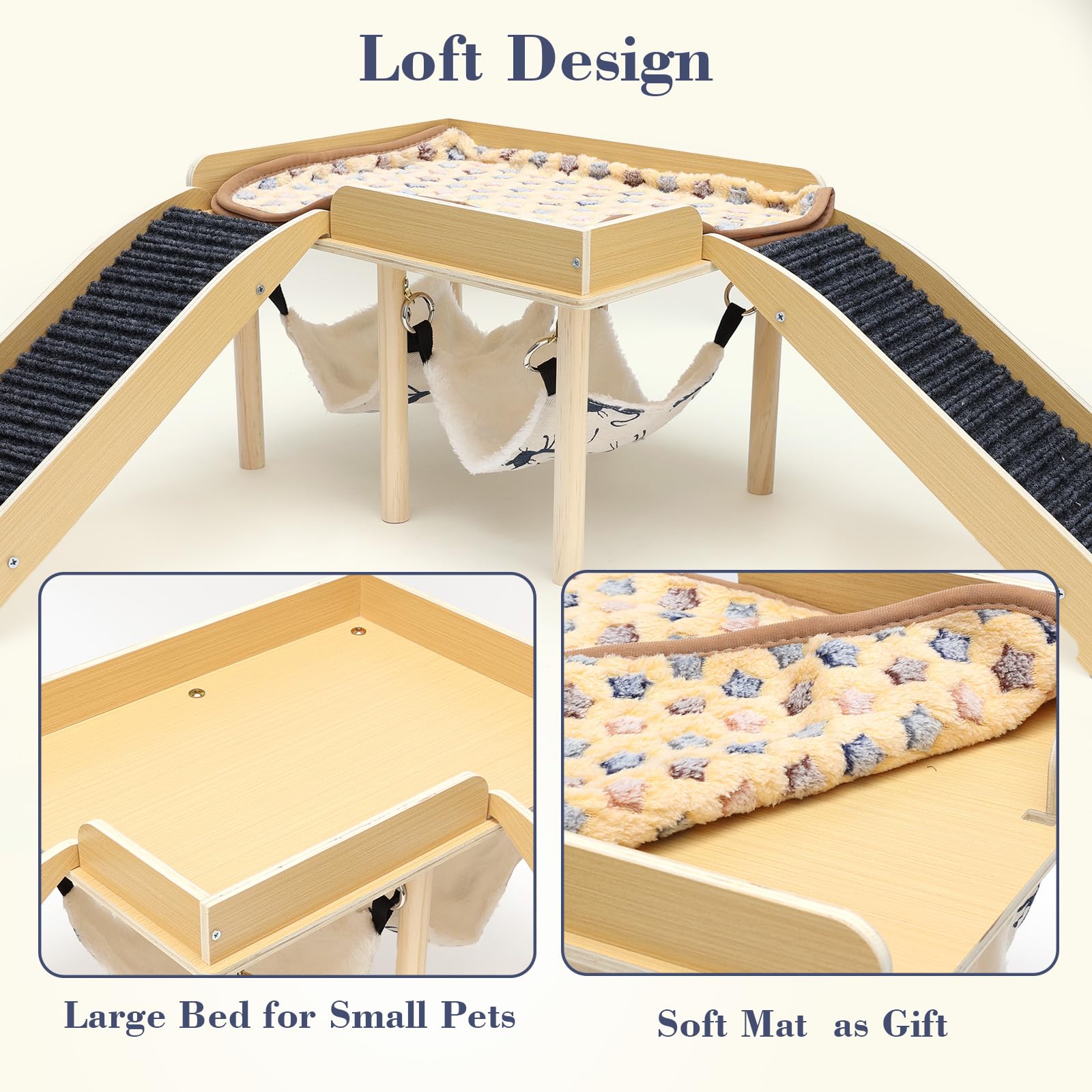 GHWMYD dimensiones madera cobayas: casa amplia para mascotas pequeñas.
