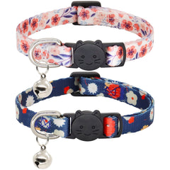 Collar Giecooh para gatos, vista frontal de dos piezas con cierre de liberación para mayor seguridad.