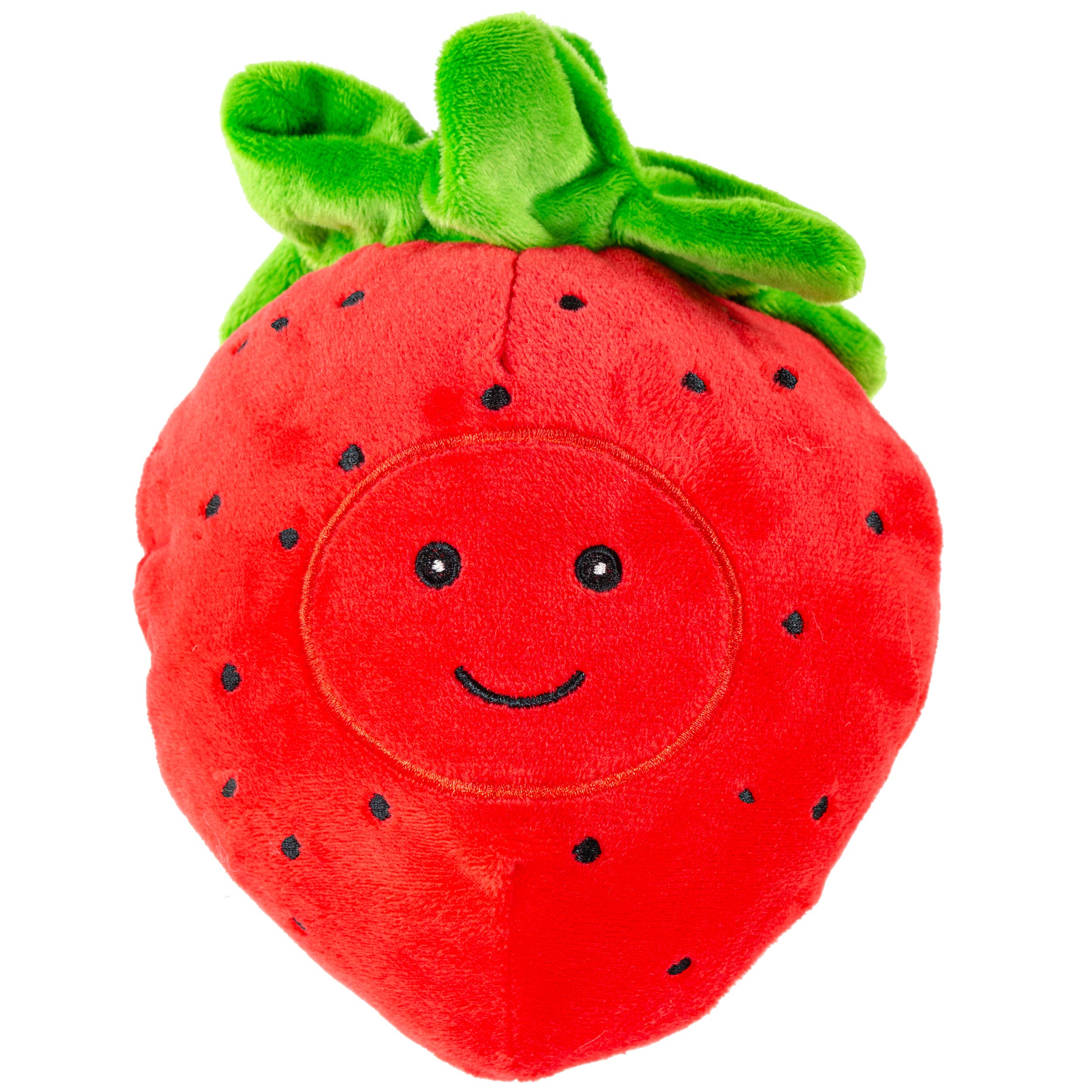 Peluche Giftable World fruta fresa con sonajero para perro, juego interactivo