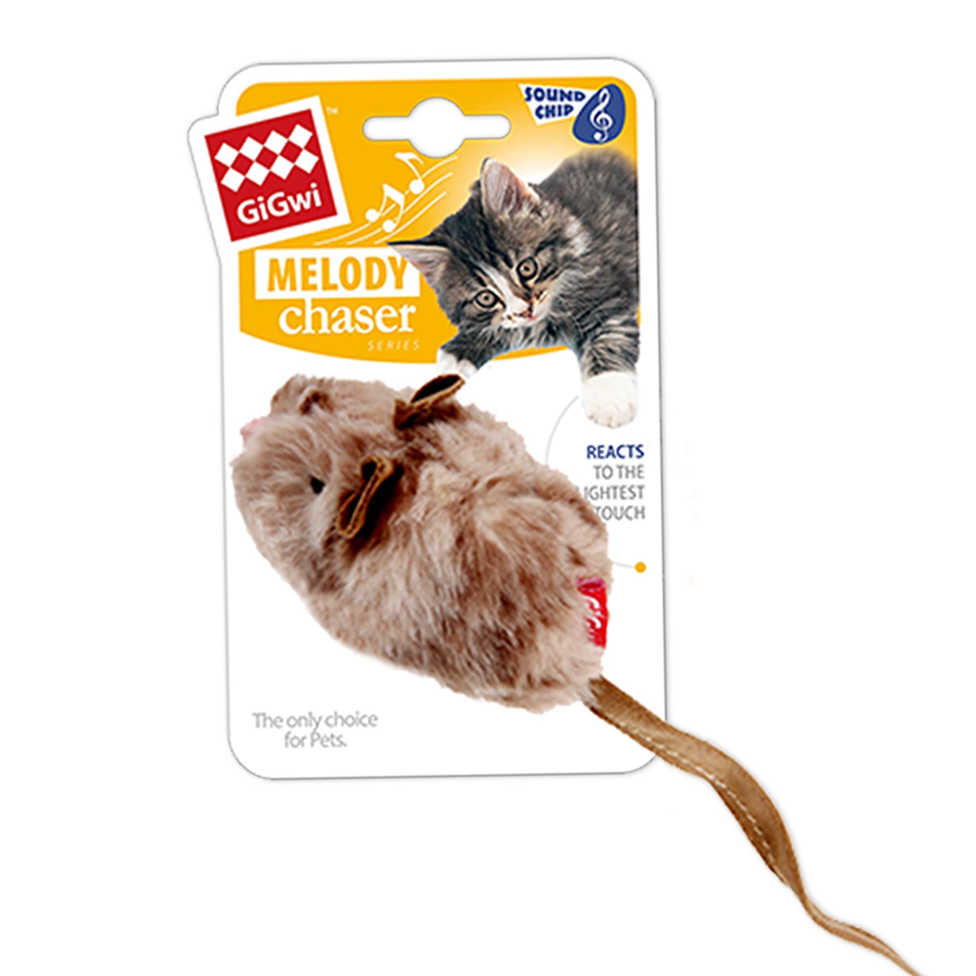 Gigwi Chirpy ratón con activación por movimiento, juego dinámico.