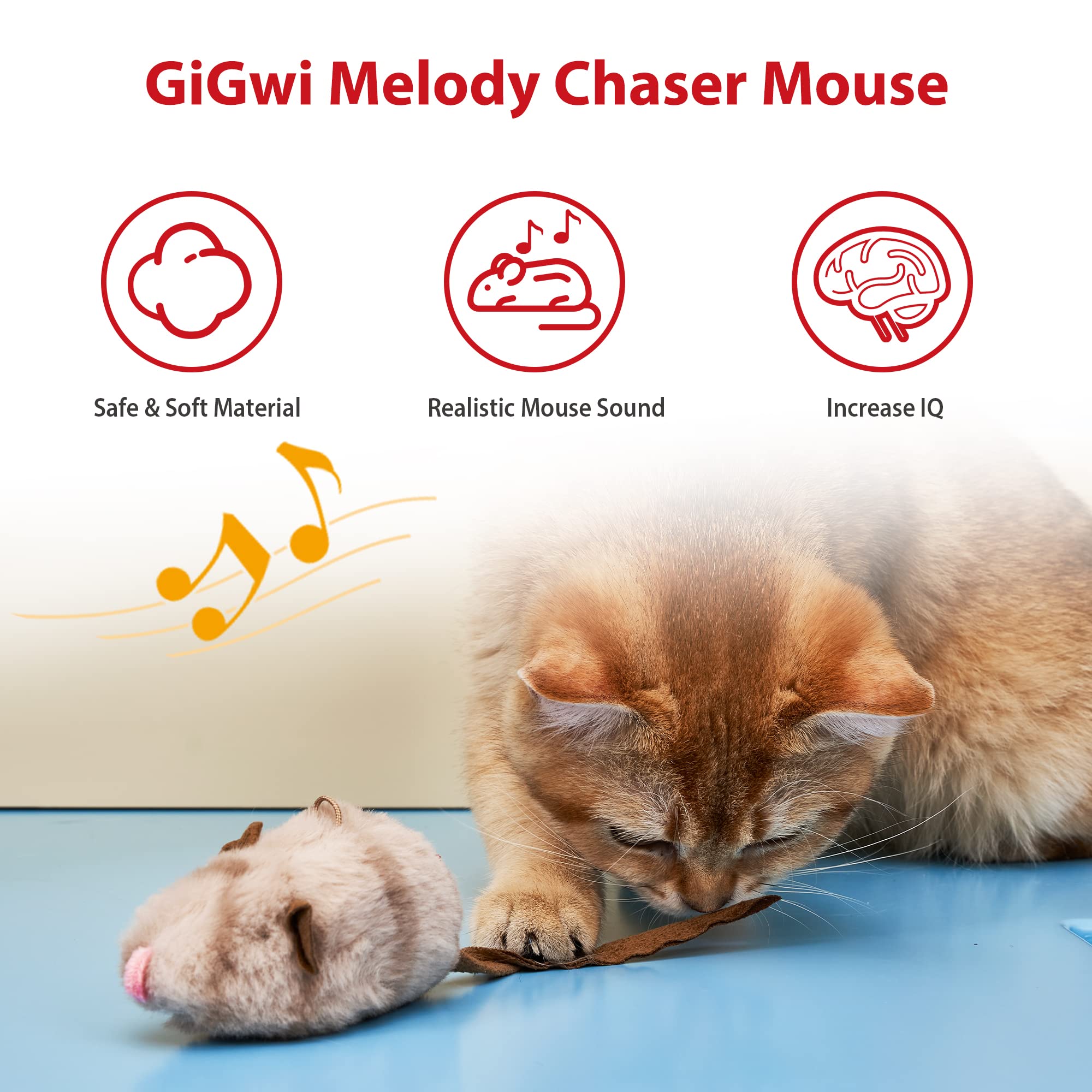 Gigwi Chirpy ratón con sonido real, añade sorpresa al juego.