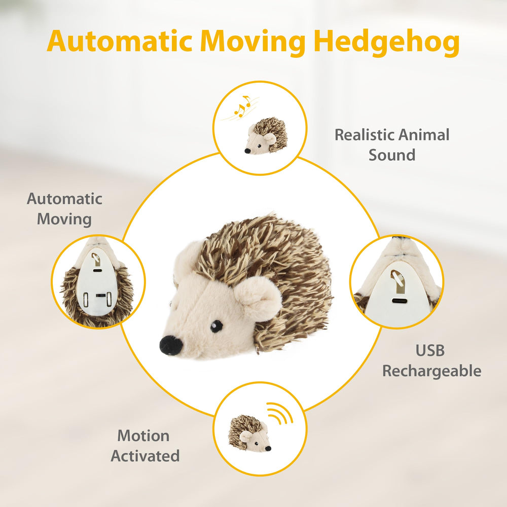 Gigwi erizo interactivo para gatos con chirridos realistas y movimiento impredecible