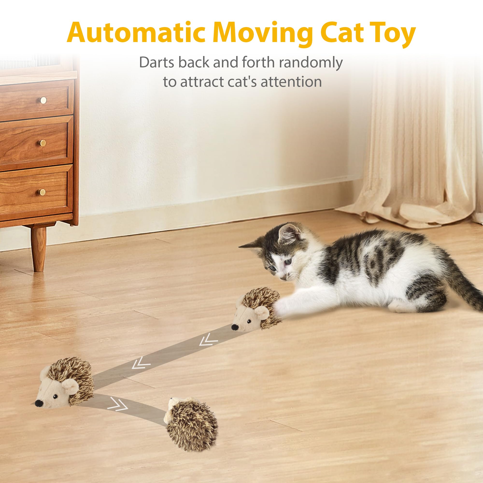 Gigwi erizo para gatos, limpieza simple para quitar pelo antes de usar