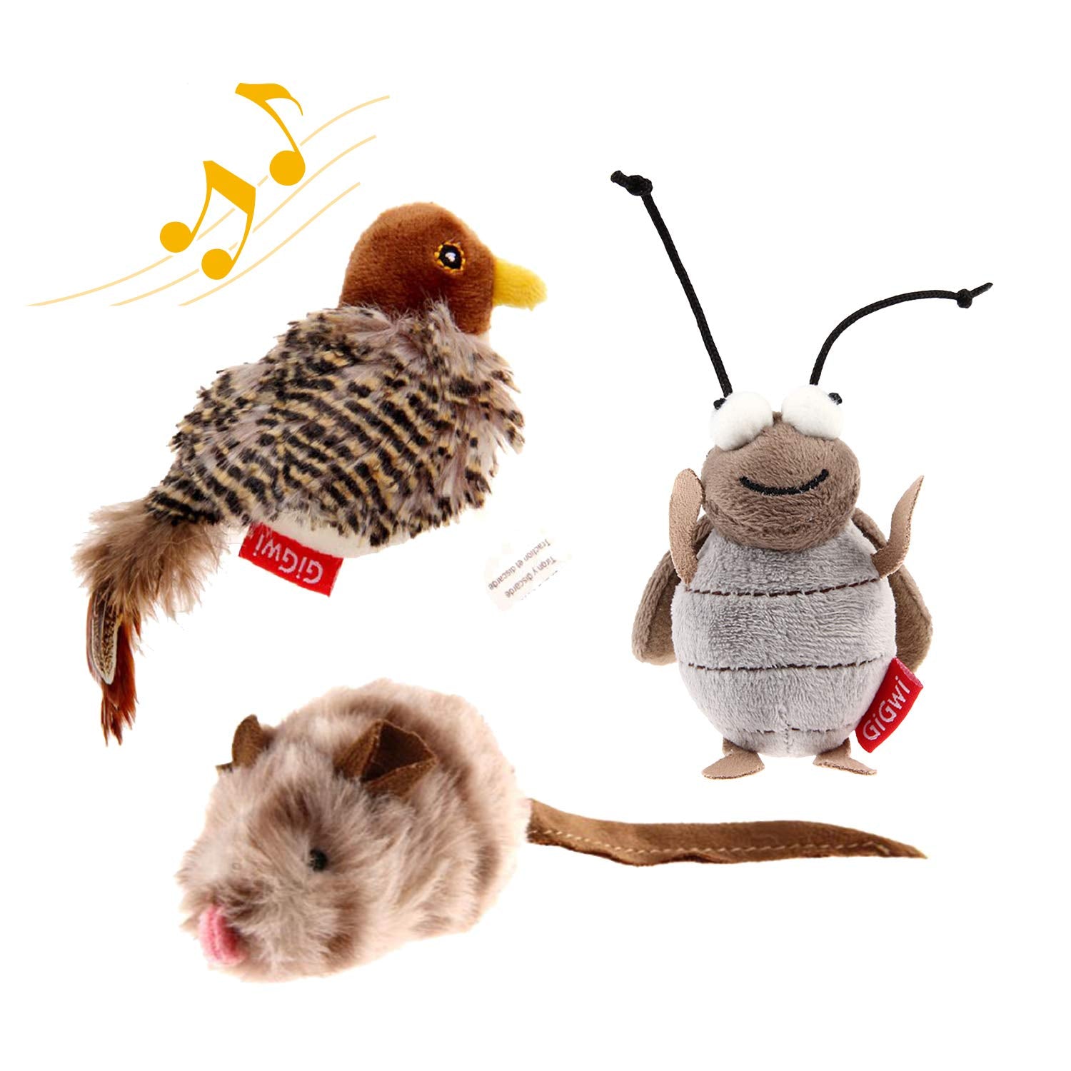 Gigwi Juguete Gato Pajaro: estimulación mental con sonido realista para juego interactivo.