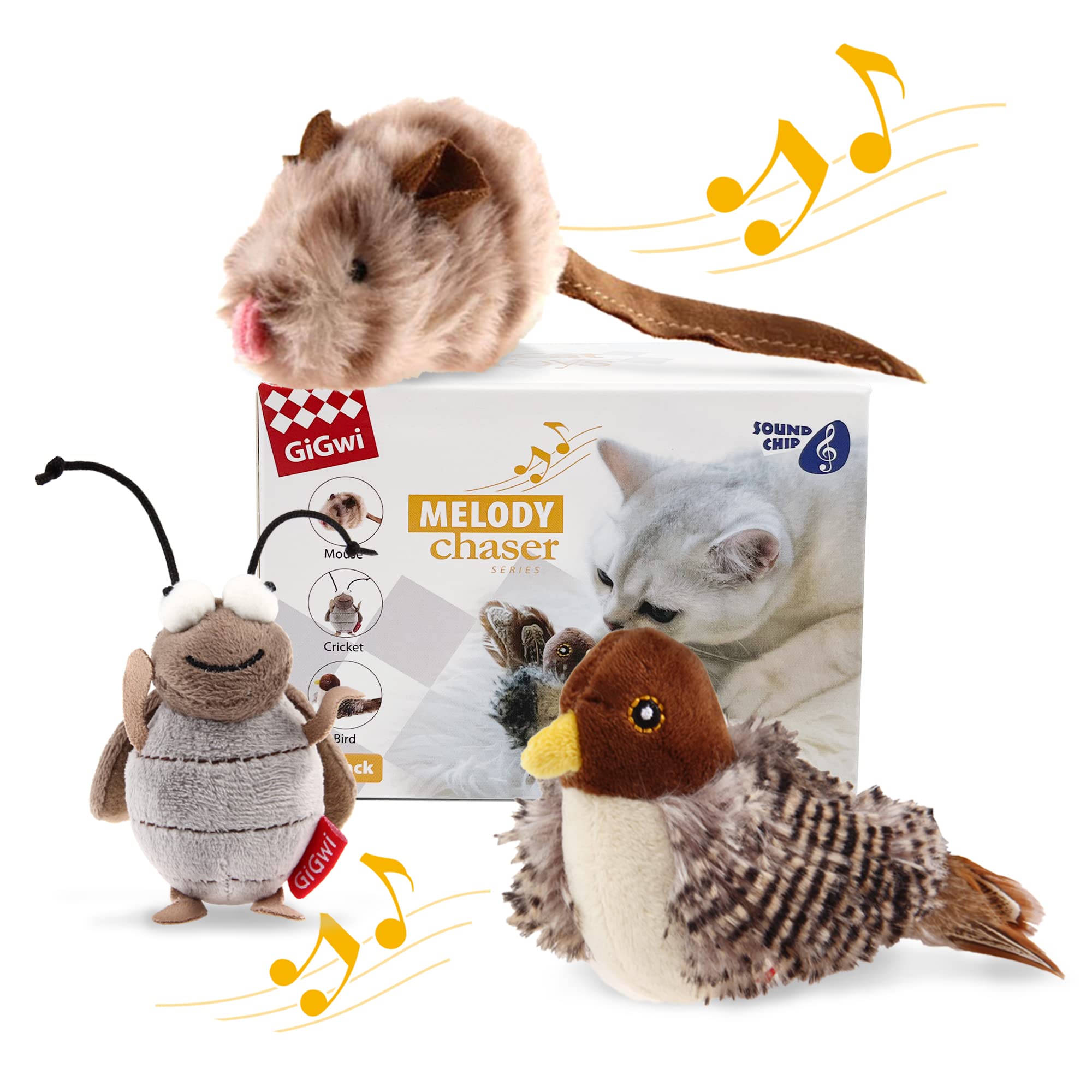 Gigwi Juguete Gato Set Completo: tres figuras para variedad y exploración.
