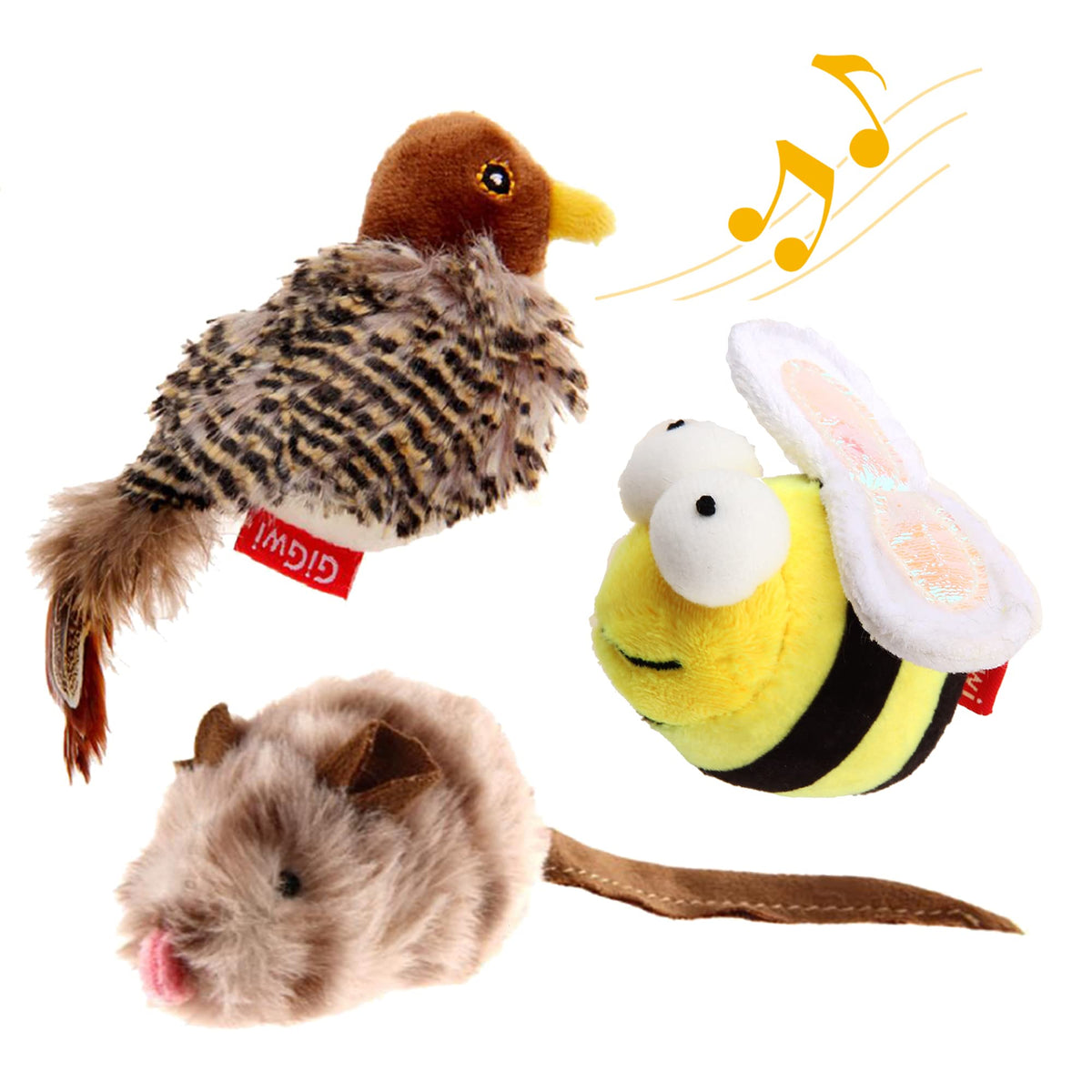 Gigwi juguete gato pajaro sonido, estimula la caza y el juego activo.